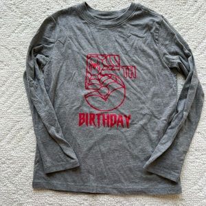 Boys 5th Spider-Man birthday long sleeve shirt